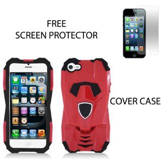 FOR APPLE IPHONE 5 TRANZFORMER RED+BLACK SILICON&PC CASE+SCREEN PROTECTOR Cell Phones & Accessories