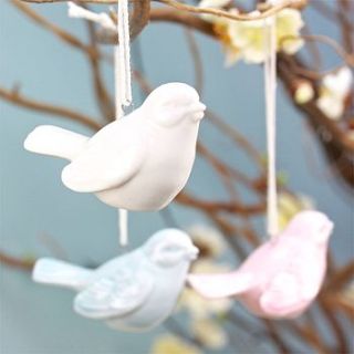 ceramic robin hanging decoration by lisa angel homeware and gifts