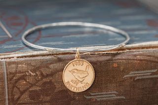 lucky gold coin bangle by cabbage white england