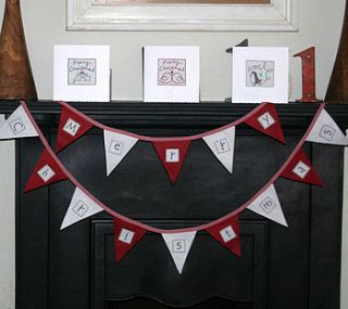 wool felt christmas bunting by laura windebank