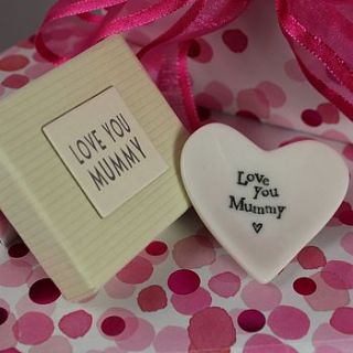 'love you mummy' heart porcelain dish by nest