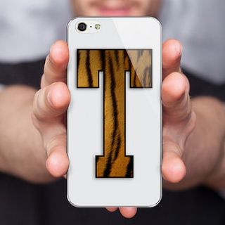 bespoke phone case, tiger skin initial by the animal gallery