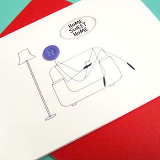 'button person home sweet home' greetings card by mrs l cards