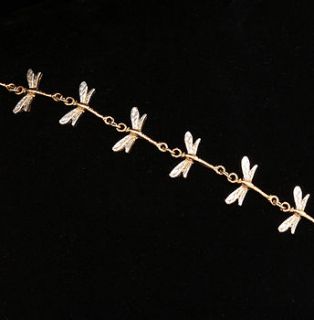 gold and silver dragonfly bracelet by simon kemp jewellers