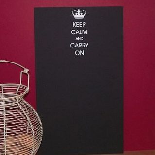 'keep calm and carry on' chalkboard by the painted broom company