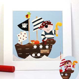 pirate print personalised by lizajdesign