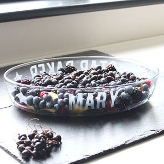 personalised 'star baker' glass dish by becky broome