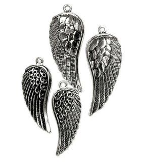 Blue Moon Lost & Found Metal Charms, Wings Antique Silver, 4/Pkg