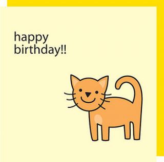 happy birthday cat card by oboe