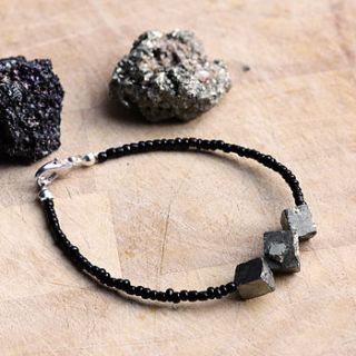 'trio of fools' pyrite bracelet by newton and the apple