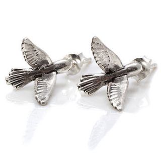 silver bird stud earrings by charlotte's web