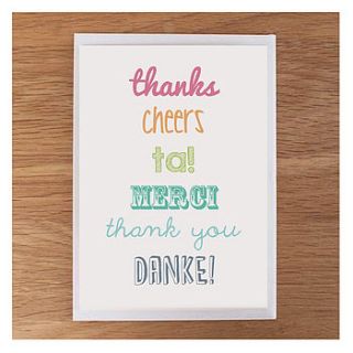 typography thank you card by nicole stollery design