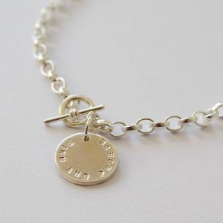 personalised silver message bracelet by bbel