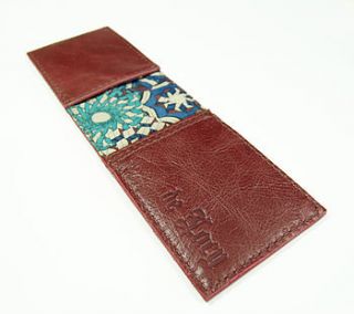 personalised hand crafted leather card wallet by de lacy