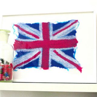 hand felted union jack wall art by mel anderson design