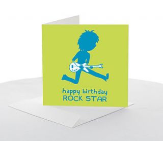 'rock star' birthday card by white hanami