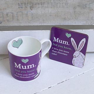mum 'i love you' mug and coaster by lush baby