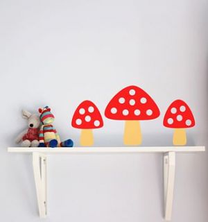 set of five toadstool wall stickers by little chip