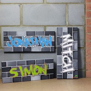 graffiti name canvas personalised by lizajdesign