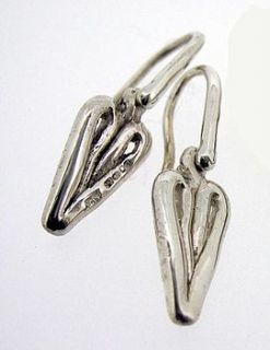 silver or gold heart earrings by will bishop jewellery design