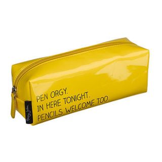 cheeky yellow pencil case by house interiors & gifts