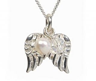 guardian angel necklace in pearl by lily belle girl