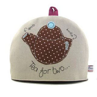 'tea for two' simple small tea cosy by poppy treffry