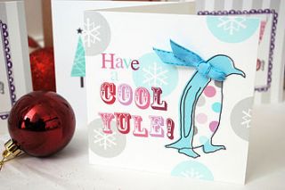 10 personalised cool yule xmas cards by ten and sixpence