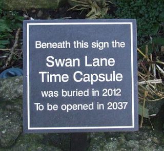 personalised time capsule plaque by england signs