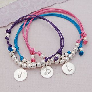 personalised silver girls friendship bracelet by indivijewels
