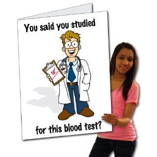 2' x 3' Giant Card, Get Well Soon, Blood Test Doctor   W/ Envelope Health & Personal Care