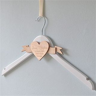 personalised heart wedding hanger by clouds and currents