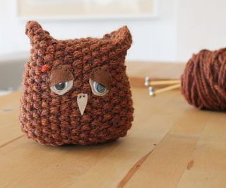 owl knitting kit by the little knit kit company