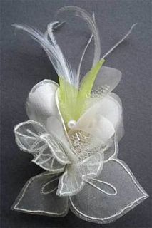 fuchsia flower mini corsage white by ewa morawski textiles