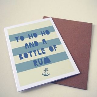 'yo ho ho and a bottle of rum' card by hole in my pocket