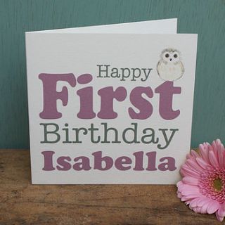 personalised owl birthday card by sparks living