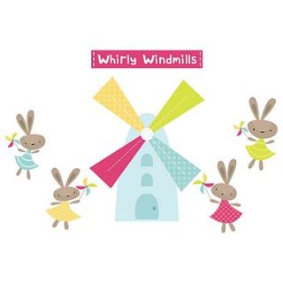 whirly windmills fabric wall stickers by littleprints