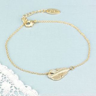 gold feather bracelet by lisa angel