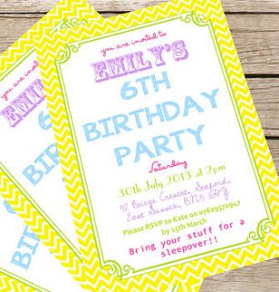 personalised children's summer party invites by precious little plum