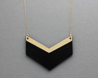 wooden chevron necklace by fawn and rose