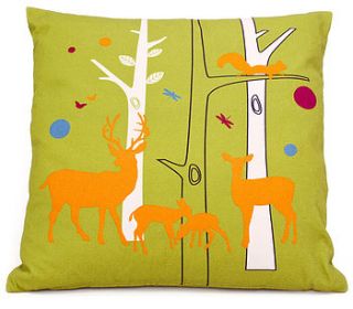 woodland friends cushion by funky little darlings