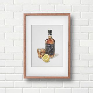 whisky sour cocktail art print by anzu