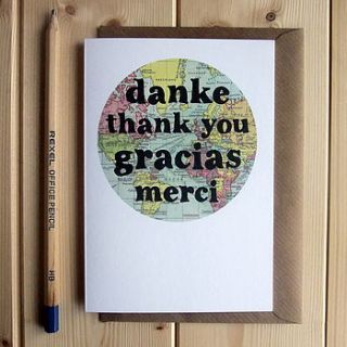 'thank you' in different languages card by bookishly