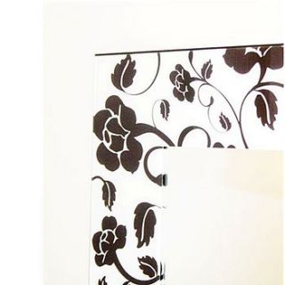black and white rose mirror by made 2 measure mirrors