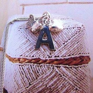 sterling silver initial charm necklace by ava mae designs
