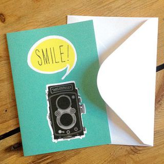smile vintage camera // greeting card by moha london