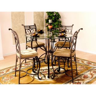 Hazelwood Home Excalibur 5 Piece Counter Height Dinette Set
