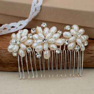 emily pearl floral bridal hair comb by jewellery made by me