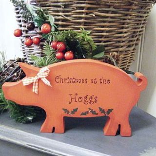 personalised christmas pig by the primitive pantry