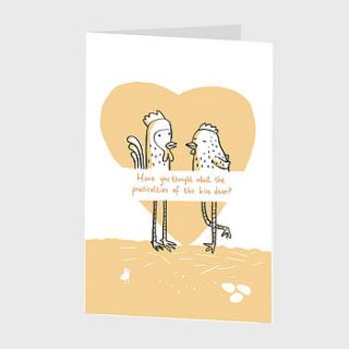 'peck me' greetings card by sarah ray